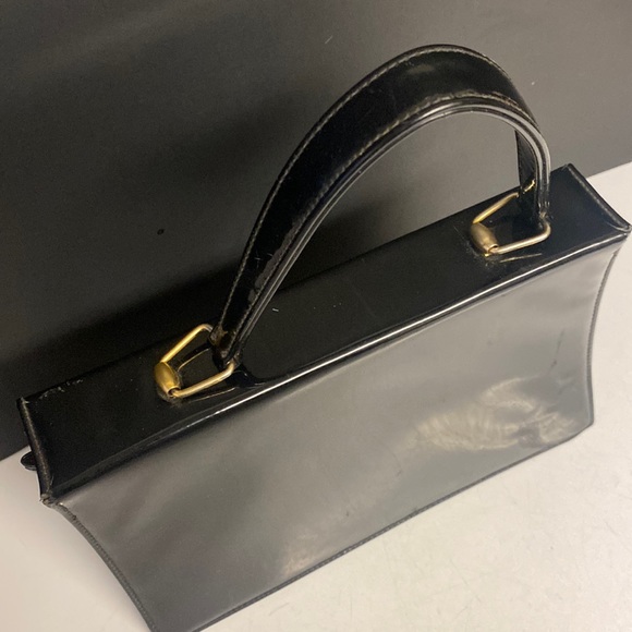 MEYER’S Black Vinyl Flap Satchel Expandable Purse - Picture 9 of 17